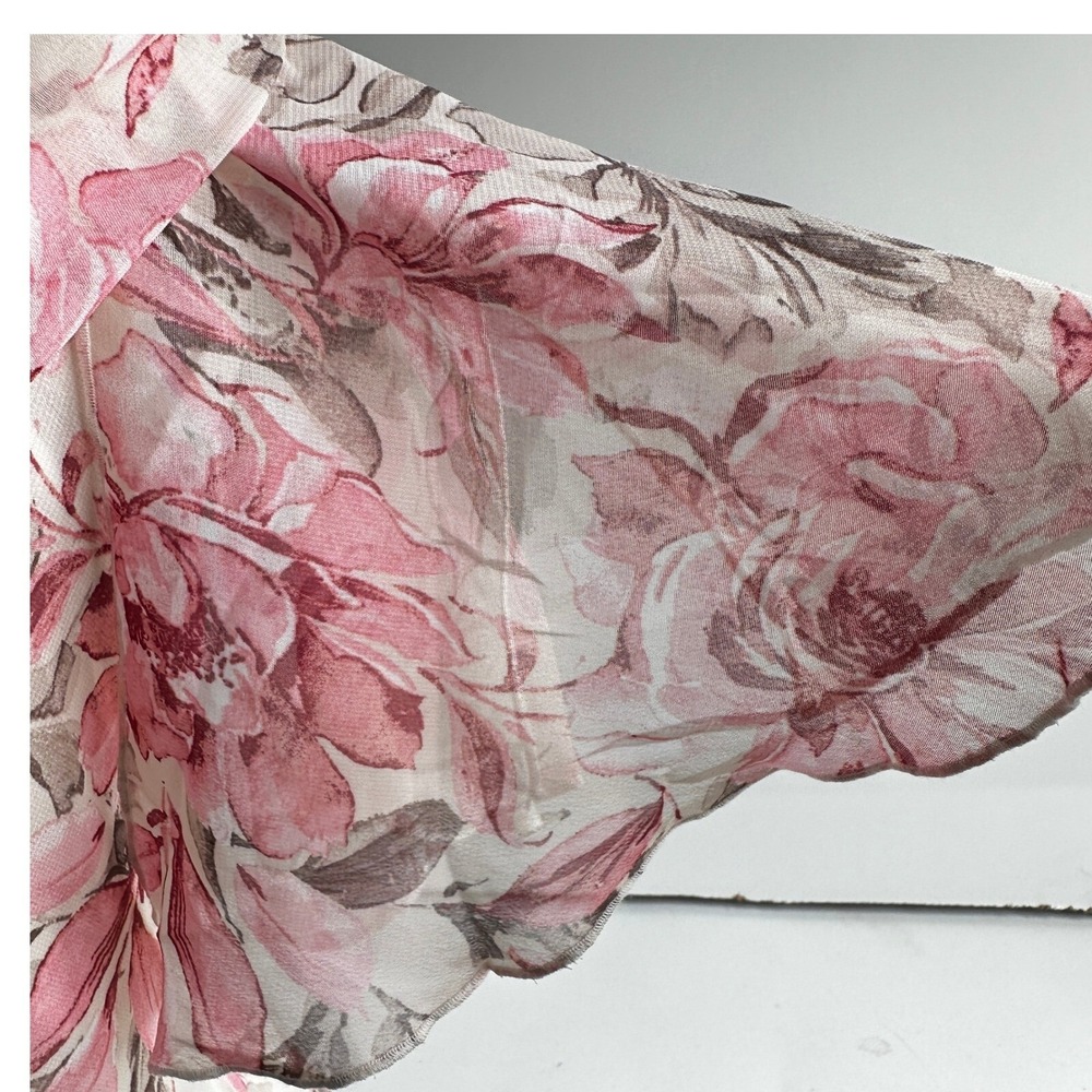 Signature Robbie Bee Midi Dress Floral Chiffon Whimsical Fairy Wedding Size 8 - Picture 12 of 16